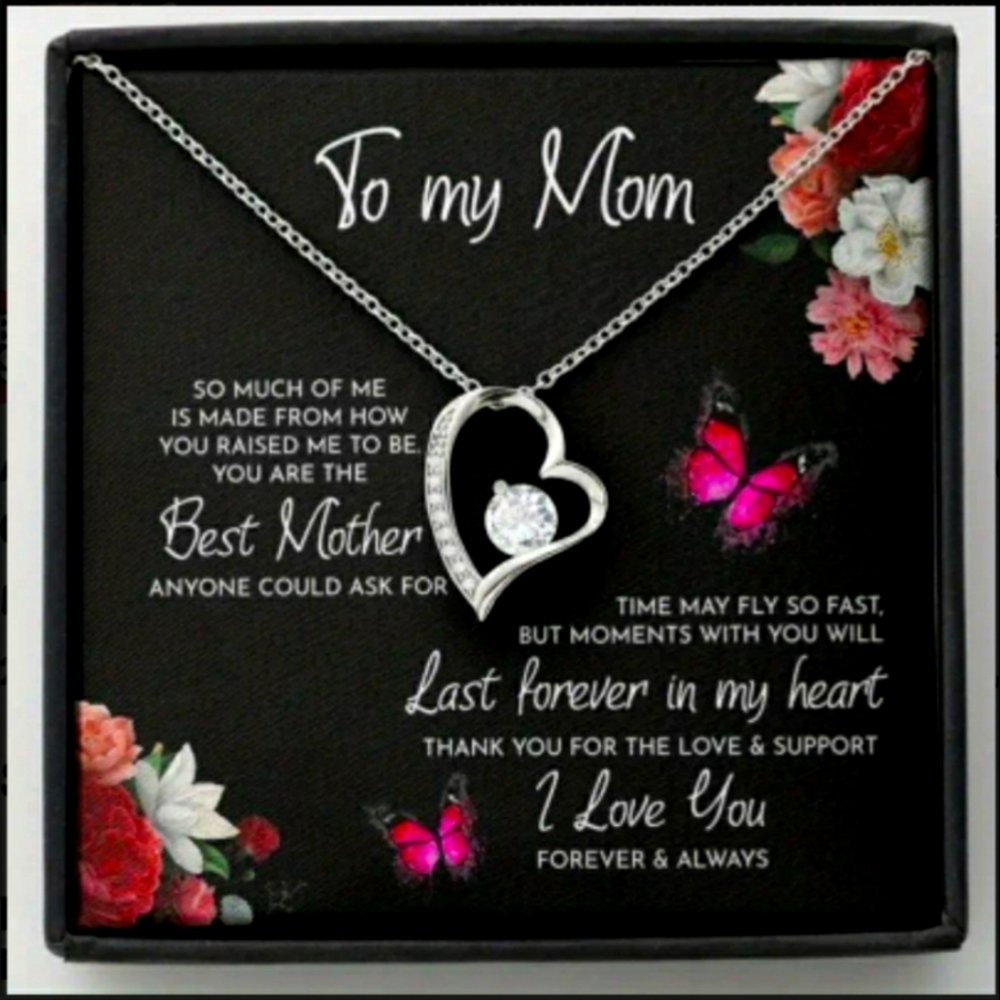 Rhinestone Pendant Necklace Gift Box For Mom